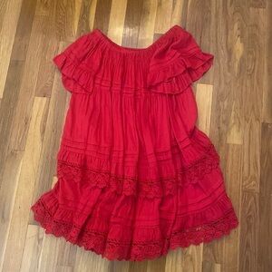 Muche Muchette Women’s Red Ruffled Dress OS